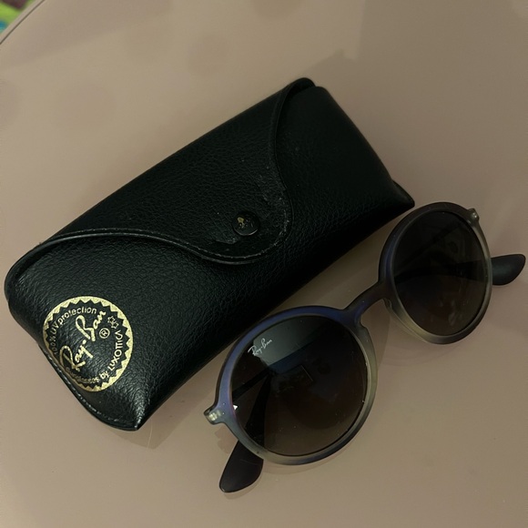 Super cute Ray-Bans! Purple/white rims. Comes with case. - Picture 2 of 3